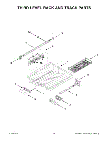 09 - Third Level Rack And Track Parts parts for Whirlpool Dishwasher MDB9979SKZ2 from AppliancePartsPros.com
