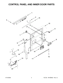03 - Control Panel And Inner Door Parts parts for Whirlpool Dishwasher MDB9979SKZ2 from AppliancePartsPros.com