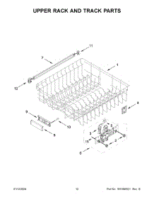 07 - Upper Rack And Track Parts parts for Whirlpool Dishwasher MDB9979SKZ2 from AppliancePartsPros.com