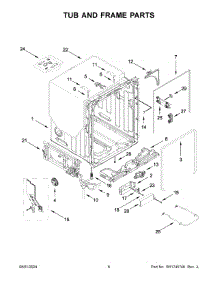 04 - Tub And Frame Parts parts for Whirlpool Dishwasher MDB9979SKZ3 from AppliancePartsPros.com