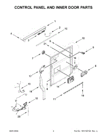 03 - Control Panel And Inner Door Parts parts for Whirlpool Dishwasher MDB9979SKZ3 from AppliancePartsPros.com