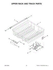 07 - Upper Rack And Track Parts parts for Whirlpool Dishwasher MDB9979SKZ3 from AppliancePartsPros.com