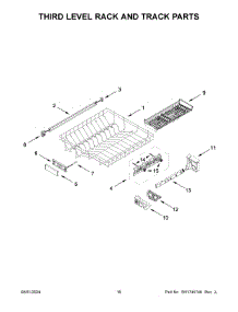 09 - Third Level Rack And Track Parts parts for Whirlpool Dishwasher MDB9979SKZ3 from AppliancePartsPros.com