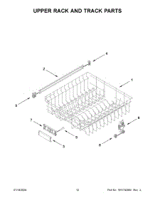 07 - Upper Rack And Track Parts parts for Whirlpool Dishwasher MDFS3924RB0 from AppliancePartsPros.com