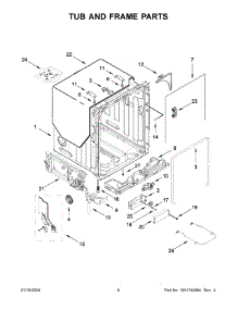 04 - Tub And Frame Parts parts for Whirlpool Dishwasher MDFS3924RB0 from AppliancePartsPros.com