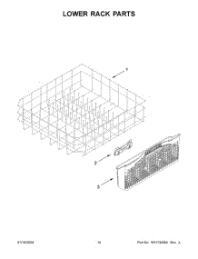 08 - Lower Rack Parts parts for Whirlpool Dishwasher MDFS3924RB0 from AppliancePartsPros.com