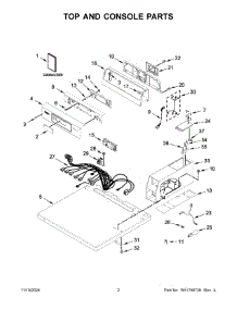 02 - Top And Console Parts parts for Whirlpool Dryer MDG20PDFGW0 from AppliancePartsPros.com