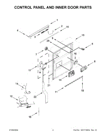 03 - Control Panel And Inner Door Parts parts for Whirlpool Dishwasher MDPS6124RZ0 from AppliancePartsPros.com