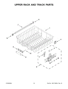 07 - Upper Rack And Track Parts parts for Whirlpool Dishwasher MDPS6124RZ0 from AppliancePartsPros.com