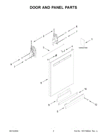 02 - Door And Panel Parts parts for Whirlpool Dishwasher MDPS6124RZ1 from AppliancePartsPros.com