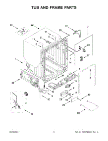 04 - Tub And Frame Parts parts for Whirlpool Dishwasher MDPS6124RZ1 from AppliancePartsPros.com