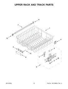 07 - Upper Rack And Track Parts parts for Whirlpool Dishwasher MDPS6124RZ1 from AppliancePartsPros.com
