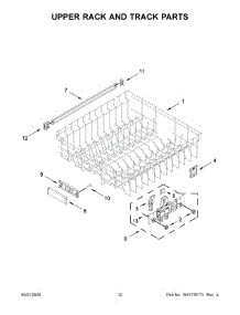 Upper Rack And Track Parts parts for Whirlpool Dishwasher MDTS7024SZ0 from AppliancePartsPros.com