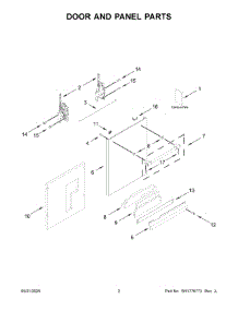 Door And Panel Parts parts for Whirlpool Dishwasher MDTS7024SZ0 from AppliancePartsPros.com