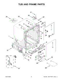 Tub And Frame Parts parts for Whirlpool Dishwasher MDTS7024SZ0 from AppliancePartsPros.com