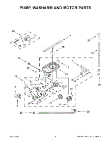 Pump, Washarm And Motor Parts parts for Whirlpool Dishwasher MDTS7024SZ0 from AppliancePartsPros.com