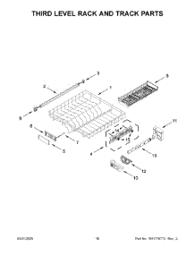 Third Level Rack And Track Parts parts for Whirlpool Dishwasher MDTS7024SZ0 from AppliancePartsPros.com