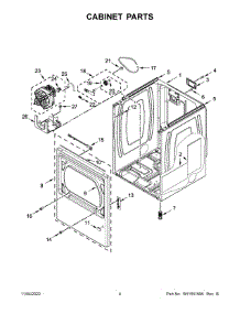 03 - Cabinet Parts parts for Whirlpool Dryer MED6230RHW2 from AppliancePartsPros.com