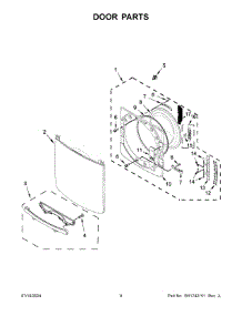 05 - Door Parts parts for Whirlpool Dryer MED7020RU0 from AppliancePartsPros.com