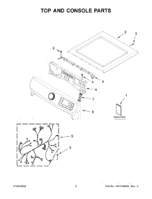 02 - Top And Console Parts parts for Whirlpool Dryer MED7020RW0 from AppliancePartsPros.com