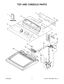 Top And Console Parts parts for Whirlpool Dryer MED7230HW0 from AppliancePartsPros.com