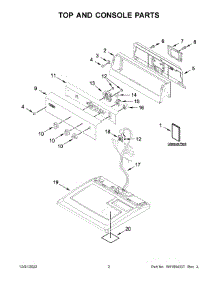 02 - Top And Console Parts parts for Whirlpool Dryer MEDP586KW0 from AppliancePartsPros.com
