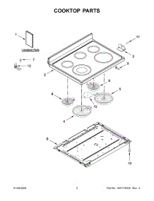 Cooktop Parts parts for Whirlpool Range MER6600FW6 from AppliancePartsPros.com