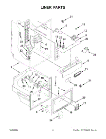 03 - Liner Parts parts for Whirlpool Refrigerator MFB2055FRZ06 from AppliancePartsPros.com