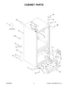 02 - Cabinet Parts parts for Whirlpool Refrigerator MFB2055FRZ06 from AppliancePartsPros.com