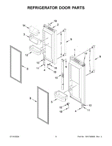 05 - Refrigerator Door Parts parts for Whirlpool Refrigerator MFC2062FEZ13 from AppliancePartsPros.com