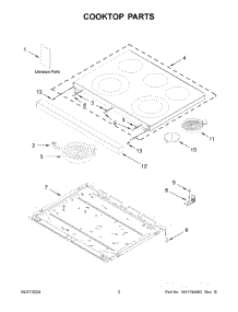 02 - Cooktop Parts parts for Whirlpool Air Conditioner MFES4030RW0 from AppliancePartsPros.com