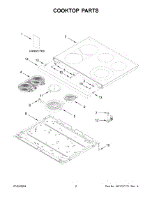 02 - Cooktop Parts parts for Whirlpool Range MFES6030RZ0 from AppliancePartsPros.com