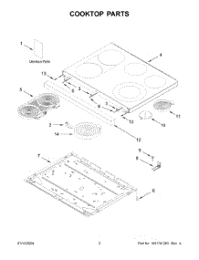 02 - Cooktop Parts parts for Whirlpool Air Conditioner MFES8030RZ0 from AppliancePartsPros.com