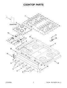 02 - Cooktop Parts parts for Whirlpool Range MFGS4030RS0 from AppliancePartsPros.com