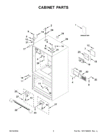 02 - Cabinet Parts parts for Whirlpool Refrigerator MFI2570FEB11 from AppliancePartsPros.com