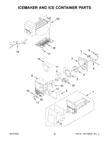 10 - Icemaker And Ice Container Parts parts for Whirlpool Refrigerator MFI2570FEB11 from AppliancePartsPros.com