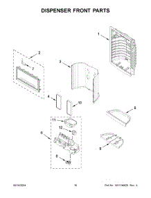 09 - Dispenser Front Parts parts for Whirlpool Refrigerator MFI2570FEB11 from AppliancePartsPros.com