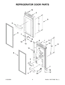 Refrigerator Door Parts parts for Whirlpool Refrigerator MFI2570FEW10 from AppliancePartsPros.com