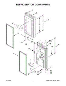 05 - Refrigerator Door Parts parts for Whirlpool Refrigerator MFI2570FEW11 from AppliancePartsPros.com