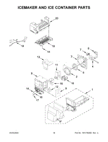 10 - Icemaker And Ice Container Parts parts for Whirlpool Refrigerator MFI2570FEW11 from AppliancePartsPros.com