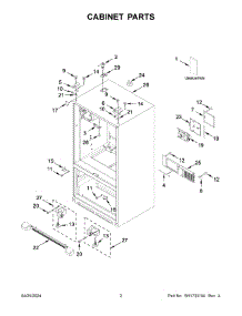 02 - Cabinet Parts parts for Whirlpool Refrigerator MFI2570FEZ16 from AppliancePartsPros.com