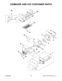 10 - Icemaker And Ice Container Parts parts for Whirlpool Refrigerator MFI2570FEZ16 from AppliancePartsPros.com
