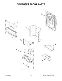 09 - Dispenser Front Parts parts for Whirlpool Refrigerator MFI2570FEZ16 from AppliancePartsPros.com