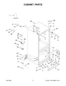 02 - Cabinet Parts parts for Whirlpool Refrigerator MFW2055FRZ06 from AppliancePartsPros.com