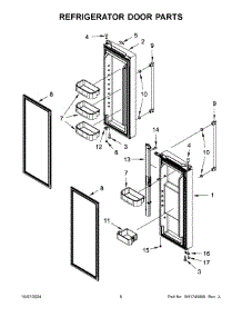 04 - Refrigerator Door Parts parts for Whirlpool Refrigerator MFW2055FRZ06 from AppliancePartsPros.com