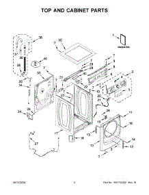 Top And Cabinet Parts parts for Whirlpool Refrigerator MFW7020RU0 from AppliancePartsPros.com