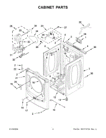 Cabinet Parts parts for Whirlpool Dryer MGD5630HC4 from AppliancePartsPros.com