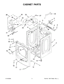 Cabinet Parts parts for Whirlpool Dryer MGD5630HW4 from AppliancePartsPros.com