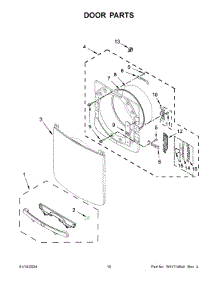 Door Parts parts for Whirlpool Dryer MGD5630HW4 from AppliancePartsPros.com