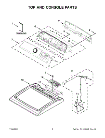 02 - Top And Console Parts parts for Whirlpool Dryer MGD6230HC0 from AppliancePartsPros.com